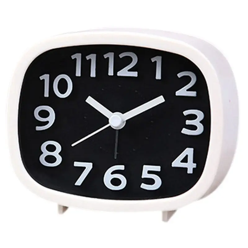 Non Ticking Alarm Clock, Battery Powered Bedside Clock Silent Simple to