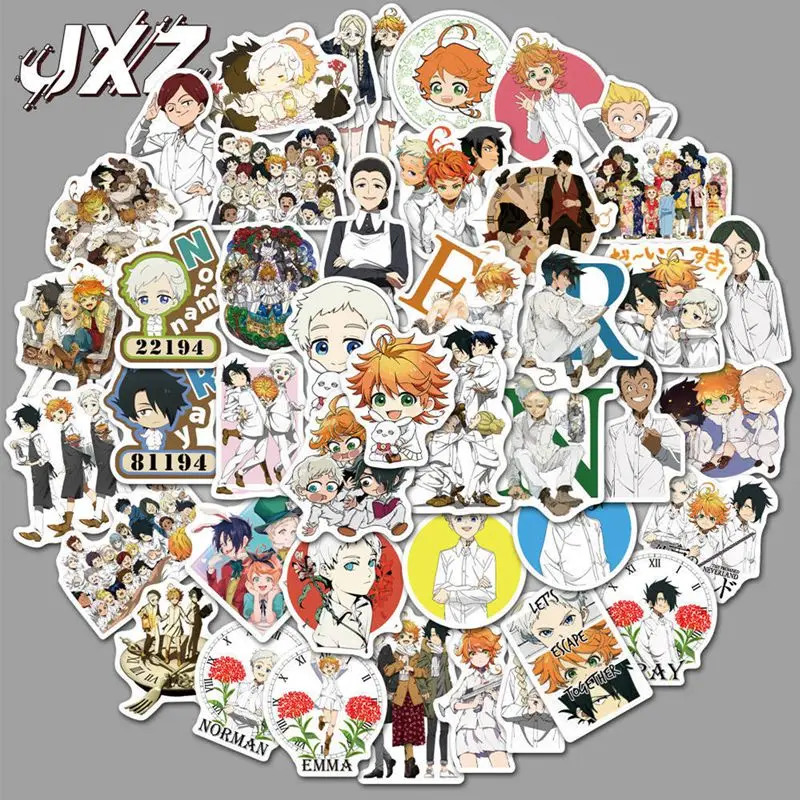 

50 Pcs/set The Promised Neverland Personality Doodle Cartoon Sticker Personalized Decoration Waterproof PVC Stickers