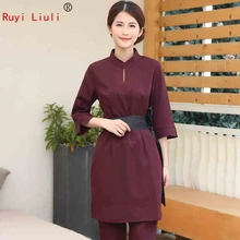 Новая рабочая одежда спа-салон красоты осенью и зимой одежда косметолога женский педикюр магазин ног для ванной техник набор