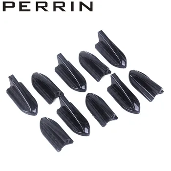 

10pcs Universal Carbon Fiber EVO-Style PP Roof Shark Fins Spoiler Wing Kit Vortex Generator Car Styling