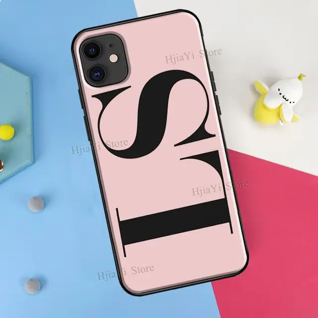 Grote Roze Initialen Zwarte Achtergrond Voor Iphone 13 Pro Max 12 Mini Case  Voor Iphone 11 14 Pro Max Xs Xr X 7 8 Plus Se 2020 Cover - Aliexpress  Mobiele Telefoons & Telecommunicatie