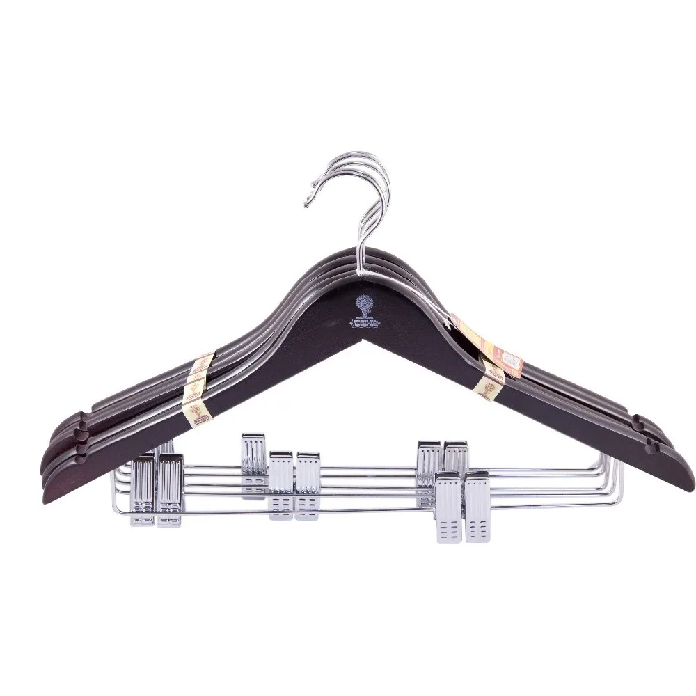 Najtaniej 10 sztuk w zestawie drewniane wieszaki na ubrania z klipsami wieszaki na szafę wieszak na płaszcze