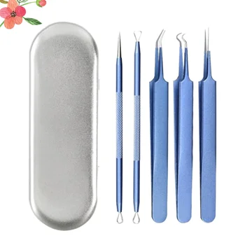 

1 Set Tweezers Kit Stainless Steel Pimple Popper Tool for Ladies