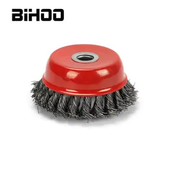

105mm Twisted Wire Wheel Brush Bore 16mm Bowl Type for Metal Polishing Cleaning Removing Paint Rust Corrosiont