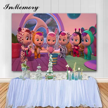 

InMemory Child Birthday Party Photography Backdrop Cry Babies Photo Background Vinyl Studio Prop Cake Table Decoration Photocall