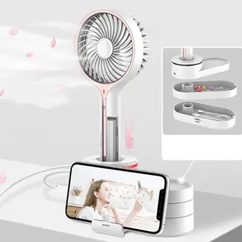 

Mini Handheld Fan, USB Desk Fan, Small Personal Portable Table Fan with USB Rechargeable Battery Operated Storage box