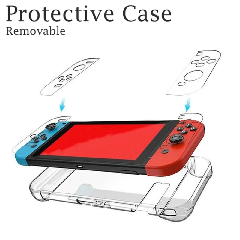 4 цвета защитный чехол для Nintendo Switch прозрачный Кристальный чехол пребывания ручки Защитный чехол прозрачный Твердый чехол для компьютера с защитной оболочки игры Acc