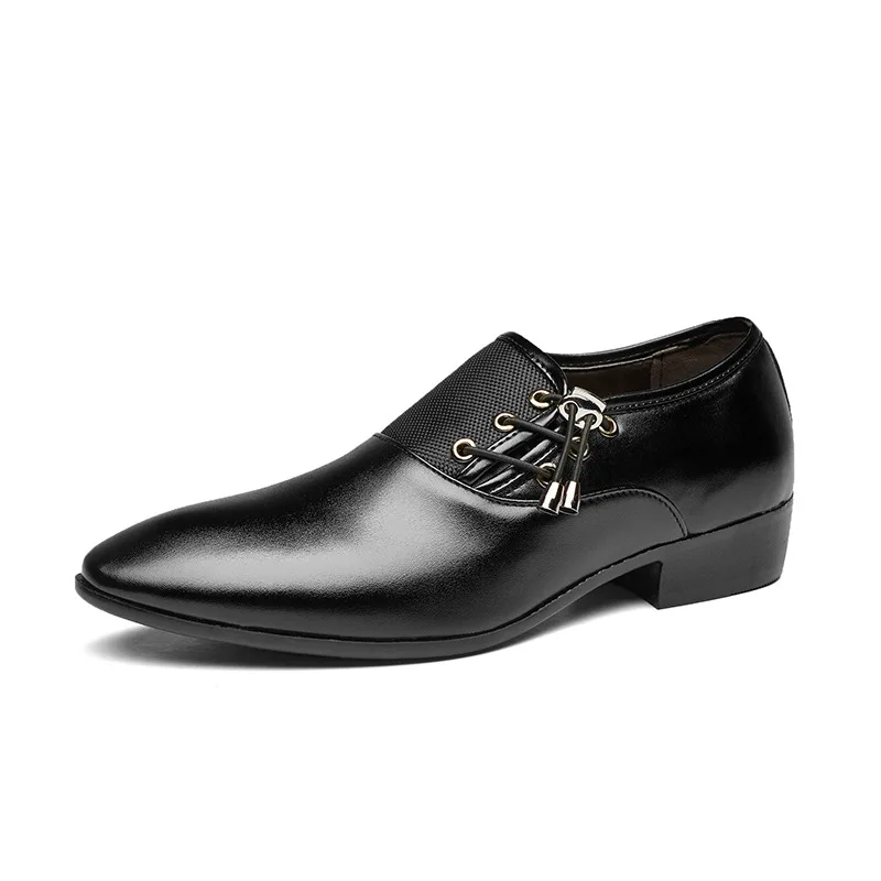 Mazefeng/Новинка года; брендовые Мужские модельные туфли из мягкой кожи в деловом стиле; мужские оксфорды из лакированной кожи в стиле ретро; большие размеры 38-48 - Цвет: Черный