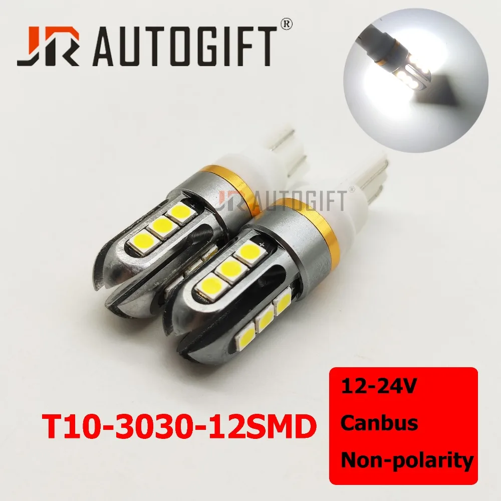10xT10 W5W светодиодный 194 168 Canbus Error Free светодиодный лампы 3030 12 чип-диод 5 Вт 12-24V бесполярности интерьера автомобиля светильник для чтения на дверь, сигнализирующий фонарь