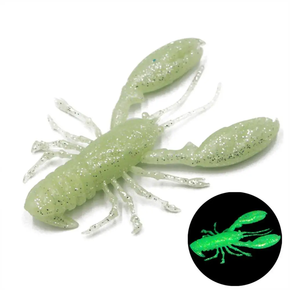 

3 Pcs Glow Luminous Fishing Hooks Baits Shrimp Soft Plastic Bait Fishing Lure Tackle Tool Painting Easy Catch Fishes lure Baits
