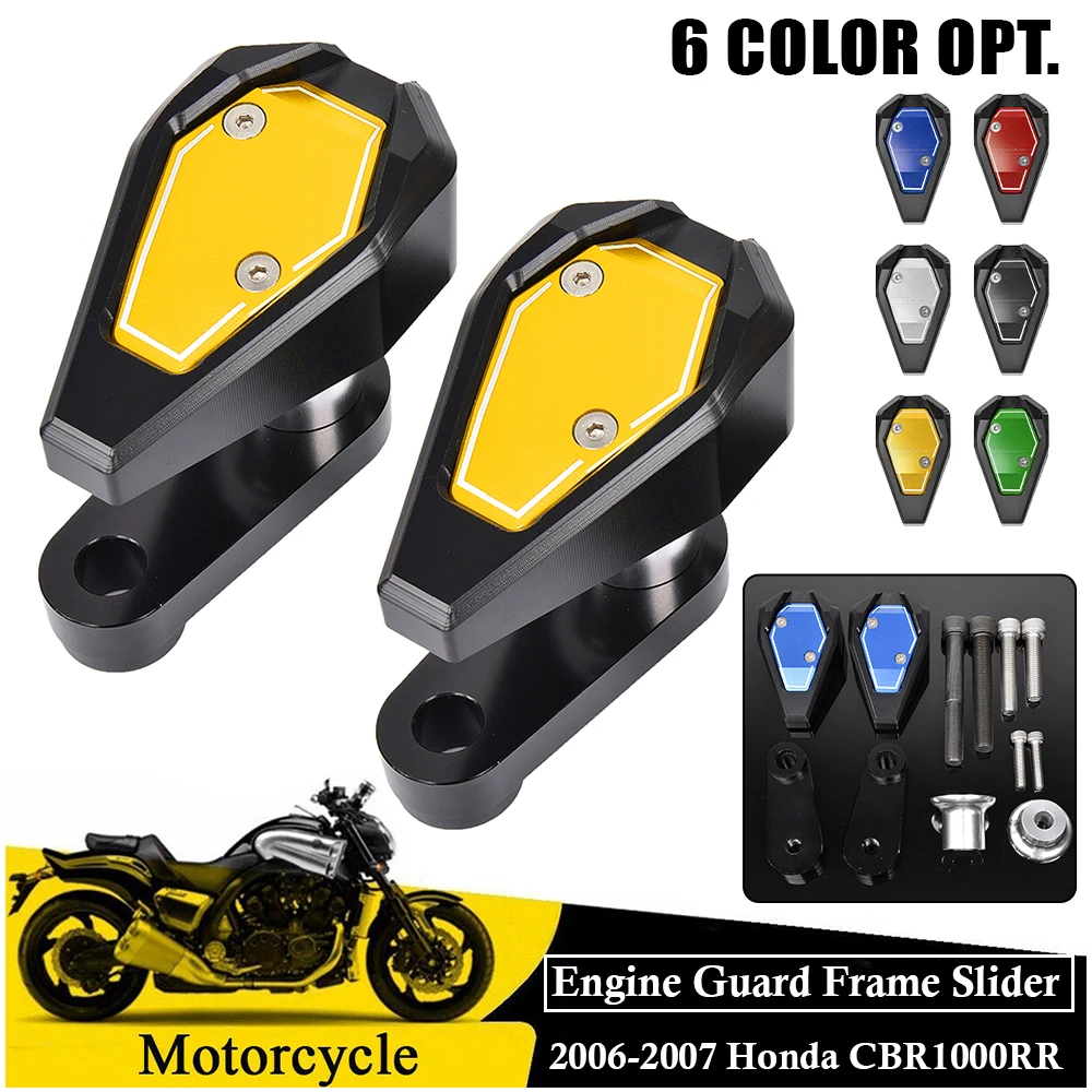 For Honda CBR1000RR Frame Sliders Fairing Guard Crash Pad Engine Cover Protector 2006 2007 CBR