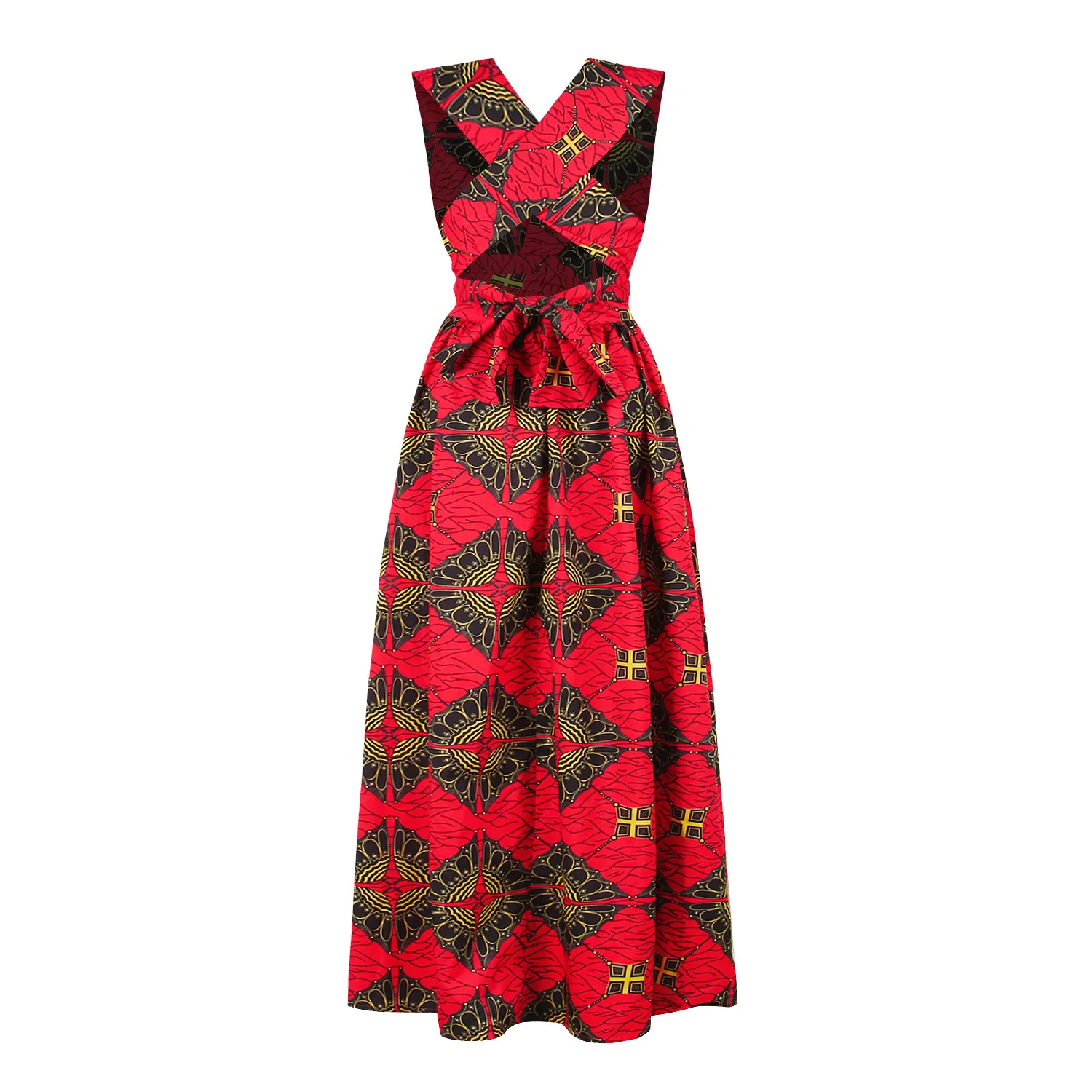2020 Latest Ankara African Dresses Nigerian Dress For Women Ankara Wax Print Maxi Dress Party Girl Kanga Clothes Polyester