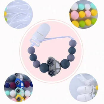 

Baby Molars Silicone Beads Pacifier Clip Hot Silicone Car Teether Anti-lost Chain Chain Clip