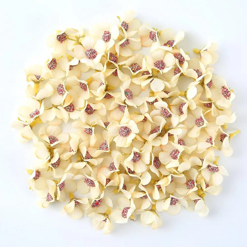 100Pcs Mini Silk Daisy Flower Heads for Crafts and Decorations