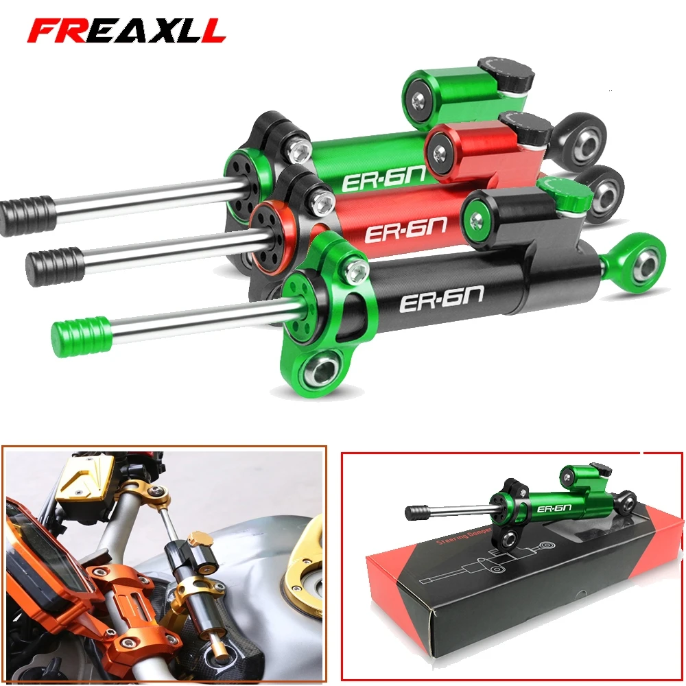 

For KAWASAKI ER6N 2006-2014 2007 2008 2009 Moto CNC Motorcycle Steering Damper Stabilizer Linear Reversed Safety Control Over