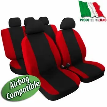 

COPRISEDILI AUTO UNIVERSALI SEDILI AIRBAG BICOLORE NERO - ROSSO cod. ZIP