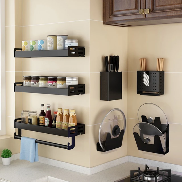 MICCK Bathroom Shelf 1/2/3 Layers Kitchen Storage Shelves With Hooks Wall  Toilet Shelf Storage Organizer Bathroom Accessories - AliExpress