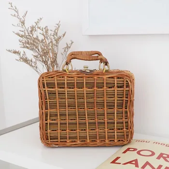 

New Arrival Pretty Knitting Box for Girls Fashion Women Handbag Simple Retro Storage Box сумка женская Rural Style Beautiful Bag