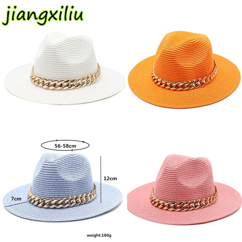 Summer Sun Hat Ladies Boating Beach Hat Wide Brim Women Casual Panama
