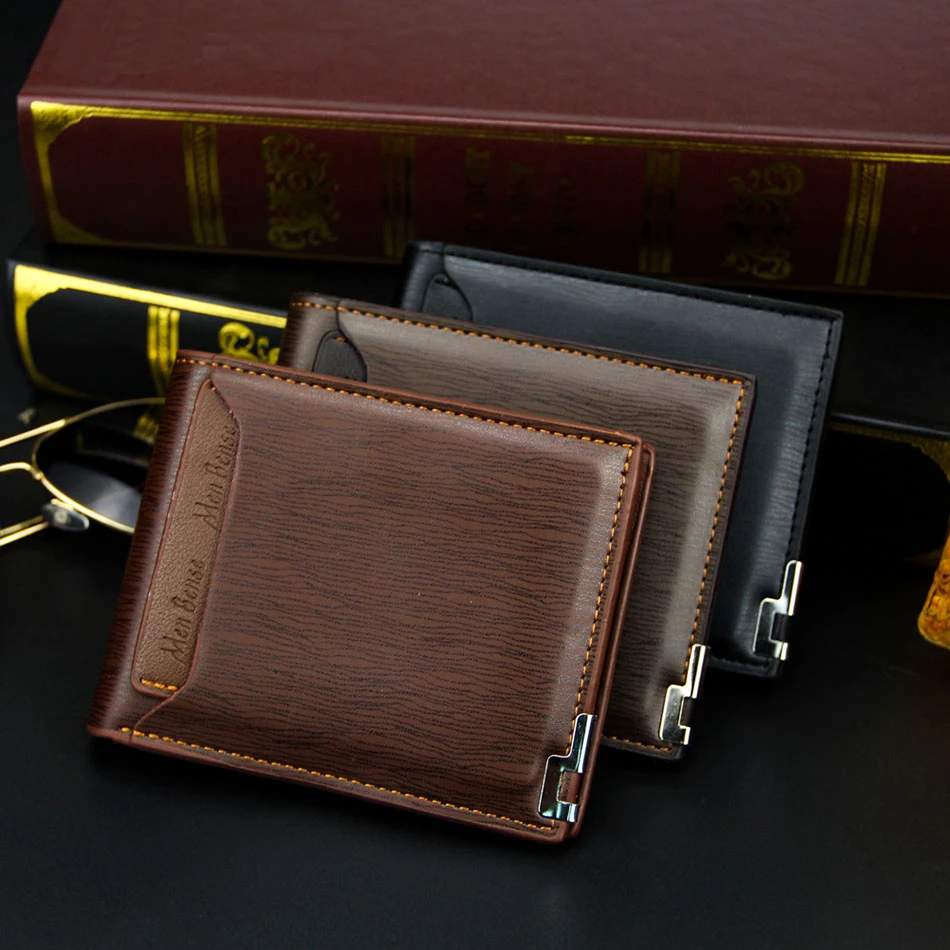 

AudWhale Mini Small Men's Wallet Draw Card Holder Multifunction Men Purse PU Leather Man's Clutch