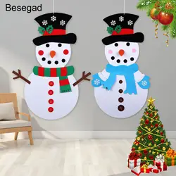 Besegad Дети 3D DIY фетр Висячие снеговик рождественские подарки рождественские украшения новый год Рождественские украшения для дома игрушка