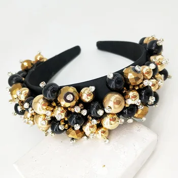 

Luxury Jewelry Beaded Headband princess crown Rhinestones For Hair Crystal Headband Crown OnThe Head Bridal Hair Accessories