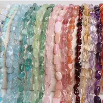 

High Quality 6x8mm Natural Stone Smooth Multicolor Irregular Shape Necklace Bracelet Jewelry DIY Gems Loose Beads 15 Inch wk41