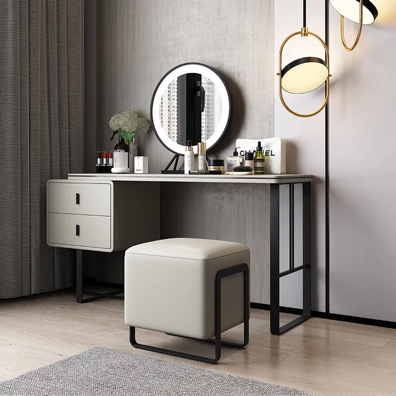 Coiffeuse minimaliste de Style italien, Table de maquillage moderne Simple  et légère, meuble de rangement pour petit appartement | AliExpress