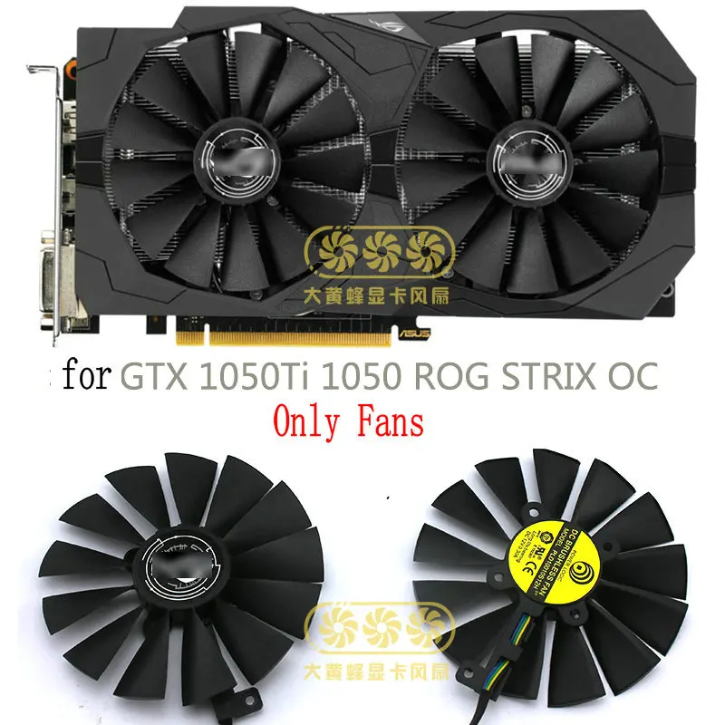 Новый оригинальный охлаждающий вентилятор для видеокарты ASUS GeForce GTX 1050Ti 1050 ROG STRIX OC