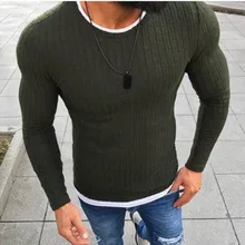 WENYUJH 2019 Autumn New Men's Sexy Skinny Sweater Solid Knitted Pullover Thin Sweater O-Neck Slim Fit Tops Clothes Plus Size 5XL WENYUJH 2019 Autumn New Men's Sexy Skinny Sweater Solid Knitted Pullover Thin Sweater O-Neck Slim Fit Tops Clothes Plus Size 5XL