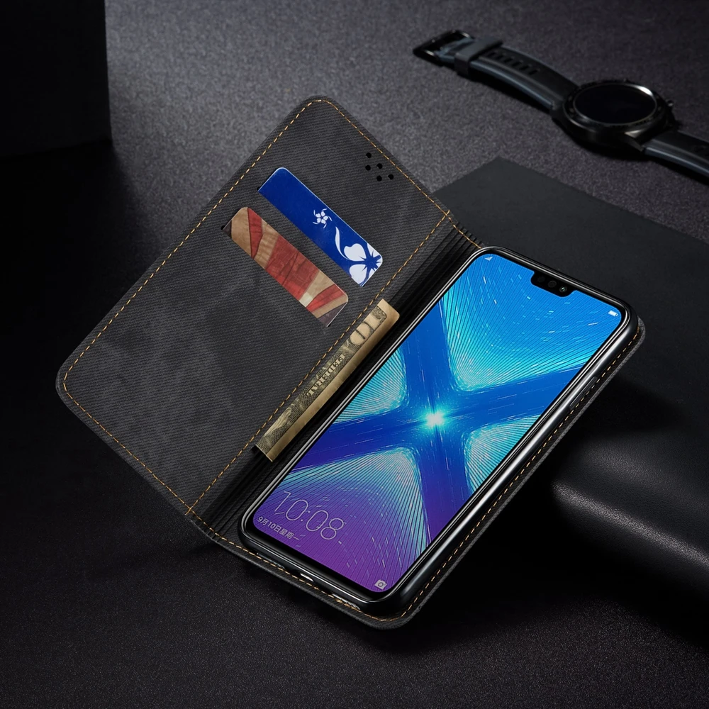 Honor 8X откидной Чехол для Etui huawei Honor 10i 20i 20 Lite 20S кожаный чехол Роскошный кошелек Магнитный Джинсовый чехол для телефона задняя крышка