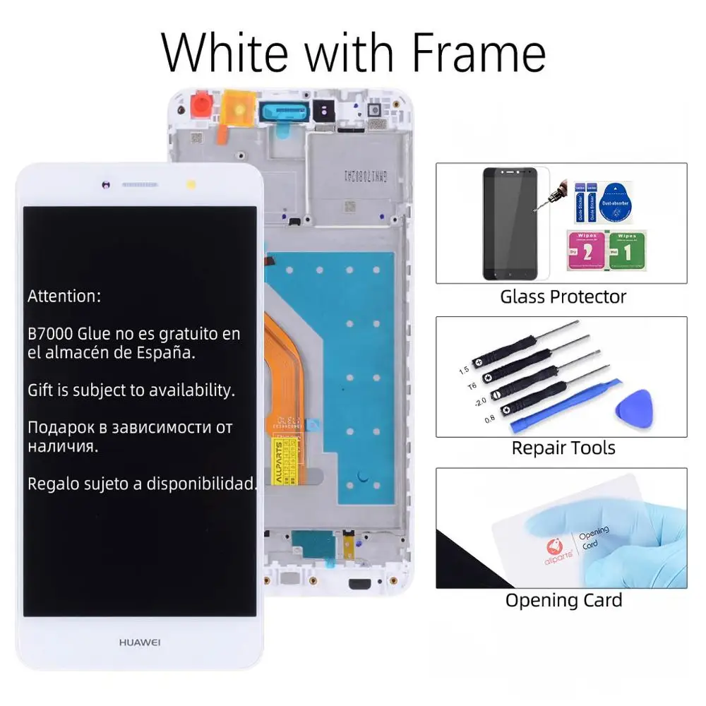 Дисплей для HUAWEI Y7 Prime LCD в сборе с тачскрином 5.5'' Nova Lite Plus LCD - Цвет: White with Frame