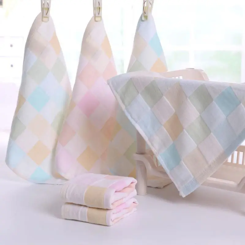 

Newborn Baby Infant Cartoon Face Hand Bathing Towel Bibs Feeding Square Towels Handkerchief 100% Cotton Gauze Towel
