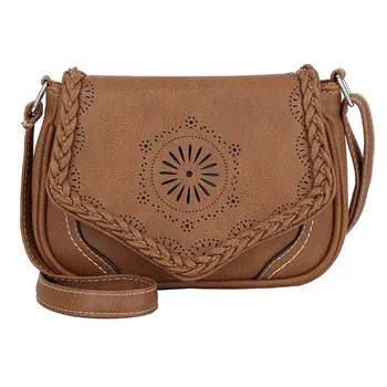 

Women's Shoulder Bag Retro Pu Cutout Leather Crossbody Bag Hollow Lady Bag Bag Brown Retro Women's Bag Tote женские сумки