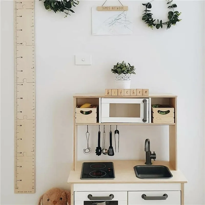 Baby Height Meter Wooden Growth Chart Ruler Kids Children Room Decor Wall Measuring Sticker Ruler Gauge Child Growing Up Gifts
