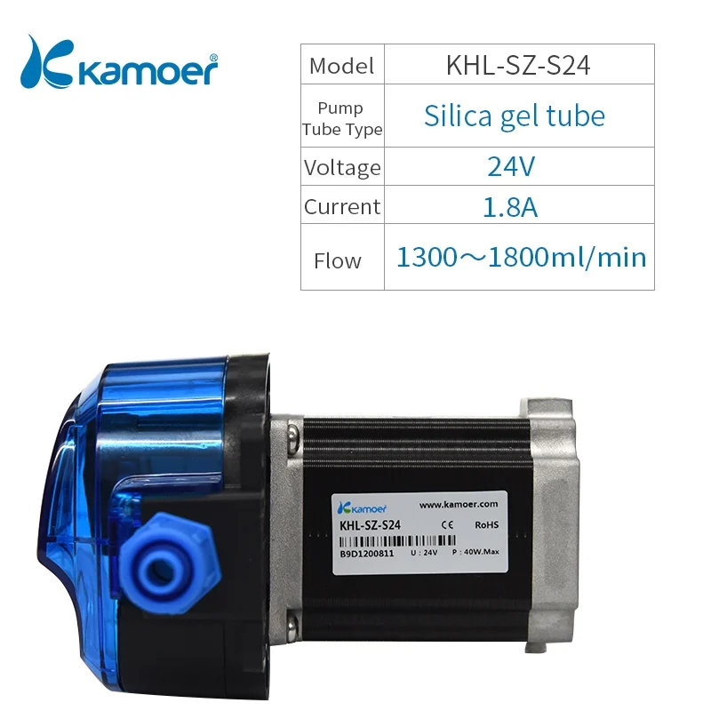 Kamoer насосы ХL перистальтический насос Самовсасывающие насосы высокого потока трубопровод насоса с шаговый двигатель, 12 V/24 V DC, максимальный расход 1.8L/мин - Напряжение: KHL-SZ-S24