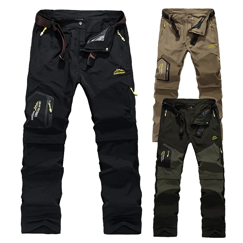 

2019 New Style Outdoor Quick Drying Pants Men's Summer Thin Section Climbing Pants Removable Shoulder Two kuai gan ku Men's Trou