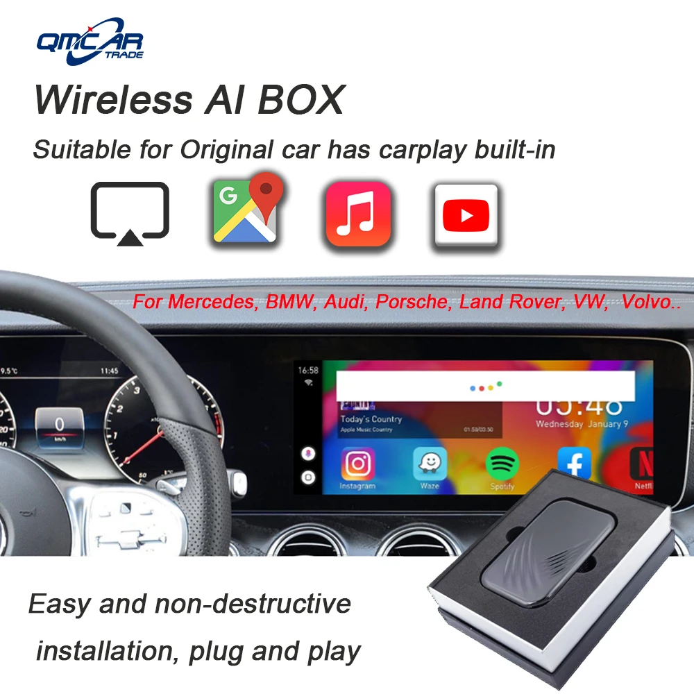 

Apple Carplay TV Box Plug and Play MIrrolink Car multimedia player Entertainment System For Benz VW Audi Android TV Car Box