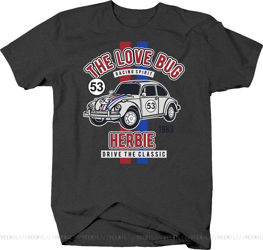 The Love Bug Herbie Drive Classic No. 53 1963 футболка фаната фильма свободный размер | Мужская