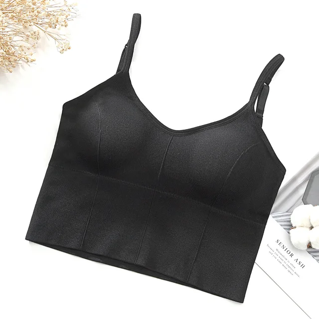 U-shaped Back Bra Tube Top Women Crop Top Daisy Pattern Sexy Lingerie Bra Sports Fashion Street Top black