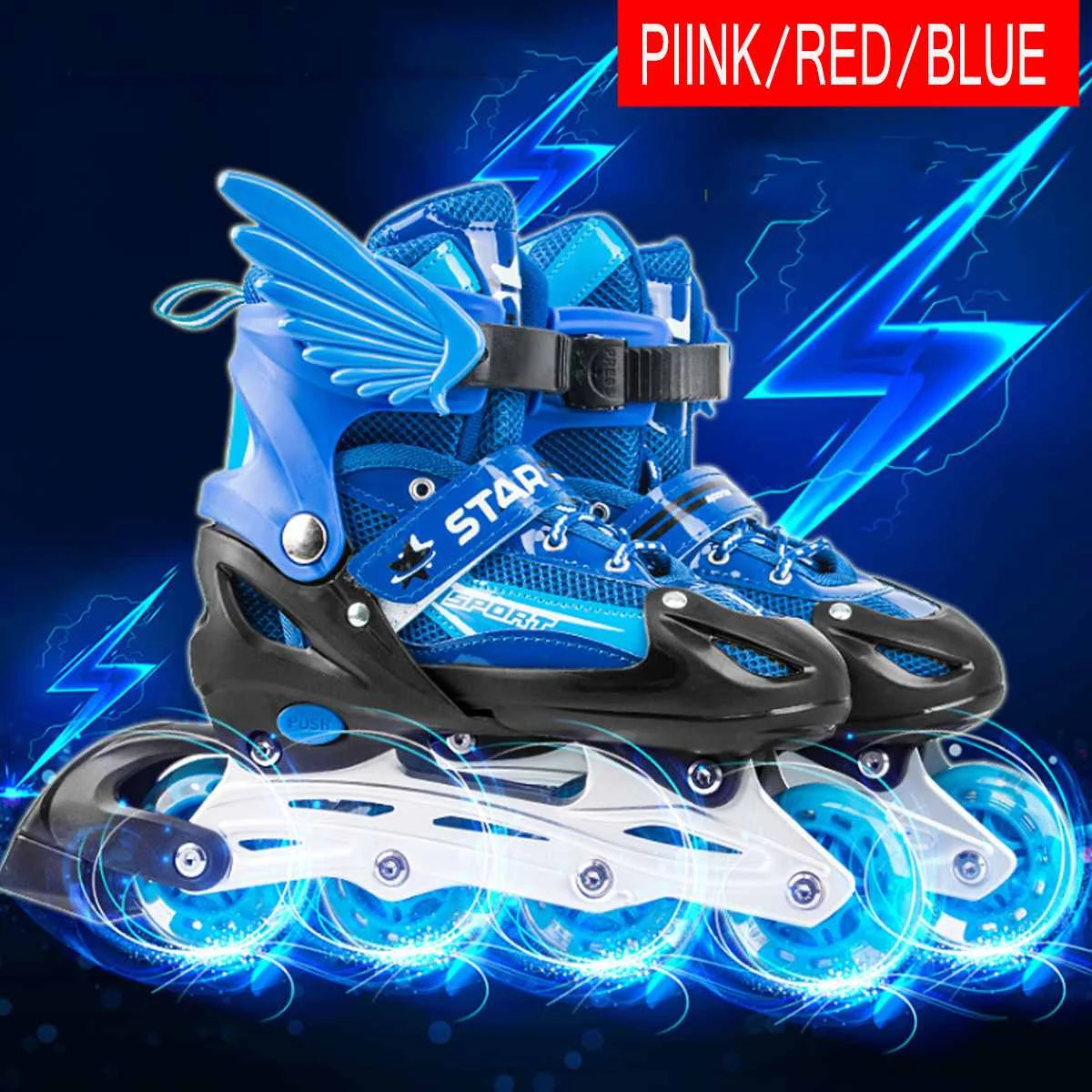 Details about   Adjustable Inline Skates Kids Outdoor Roller Skate LED Wheels Best Gift~ Teens 