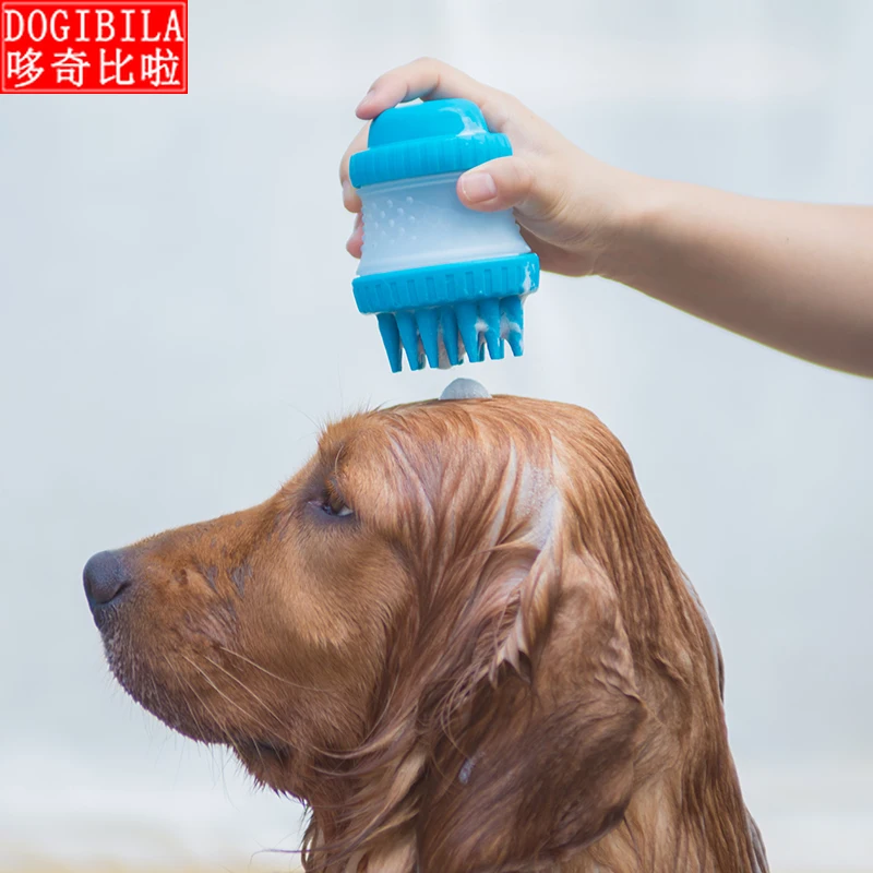 Pet cat and dog general Bath brush Massage products Shampoo dilute bottle Silica gel brush Bath