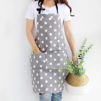 

Simple Unisex Apron Kitchen Sleeveless Apron Waterproof Cotton Star Painting Home Kitchen Accessories for Cooking Kitchen