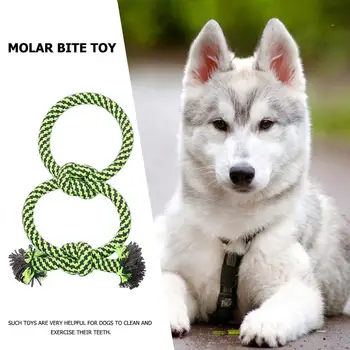

8pcs Pet Dog Green Cotton Rope Toy Set Molar Bite Resistant Funny Puppy Chew Toy Necessary Household Pet Decompression Supplies