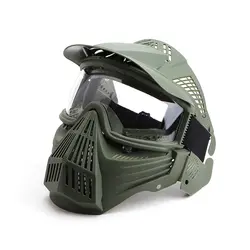 Полная маска для лица прозрачные линзы анти-туман Регулируемая Защита рта Спорт на открытом воздухе Велоспорт Спортивная одежда