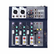 F-4 4 Channel Professional Live Mixing Studio Audio Sound Console Network Anchor Portable Mixing Device Vocal Effect Processor