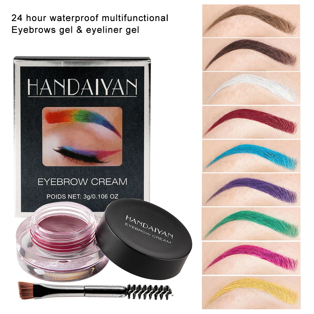 

HANDAIYAN 12 Color eyebrow gel Waterproof eyebrow pomade colorful Eyebrow Enhancers eyebrow tint Professional Long-lasting TSLM1