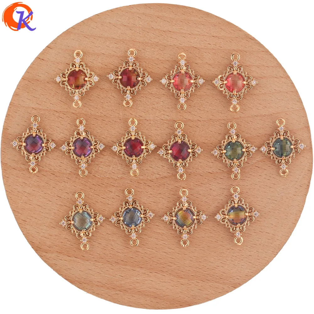 Cordial Design 50Pcs 15*19MM Jewelry Accessories/Hand Made/Crystal Connectors/Sqaure Shape/Charms/Earring Findings/DIY Making | Украшения и