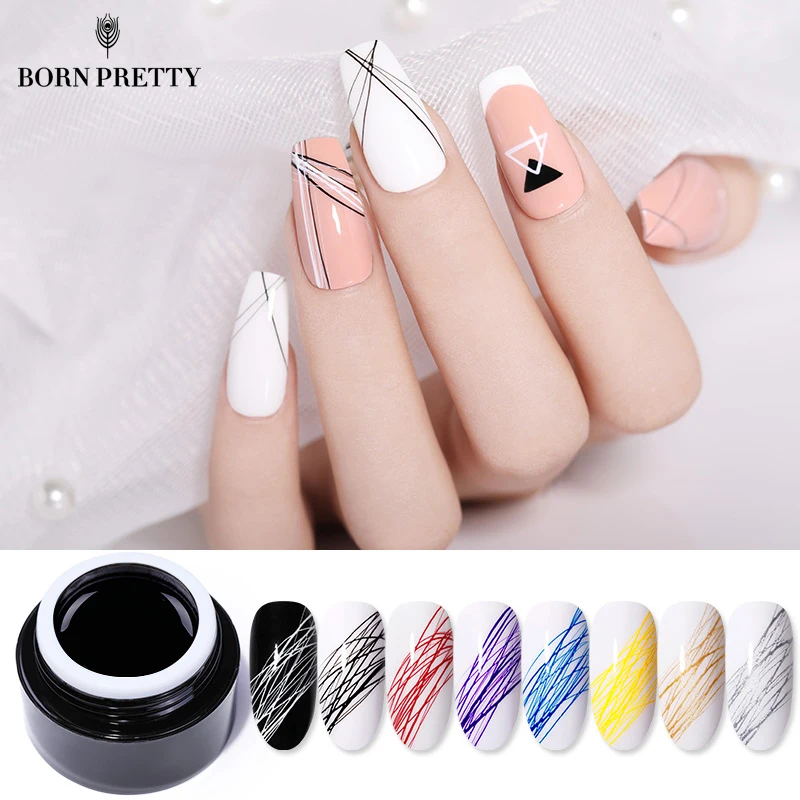 

BORN PRETTY Colorful Abstract Drawing Nail Gel Polish 5ml Spider Pull Line Gel Thick Elastic Paint Nail Art UV Gel Lacquer