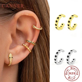 

CANNER Real 925 Sterling Silver Clip on Earrings Jewelry Ear cuff Clip Earings for Women No Piercing Cartilage Earring Bohemia
